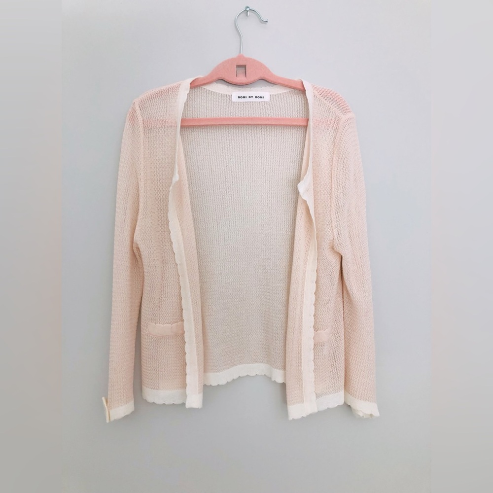Sheer pink cardigan, xs